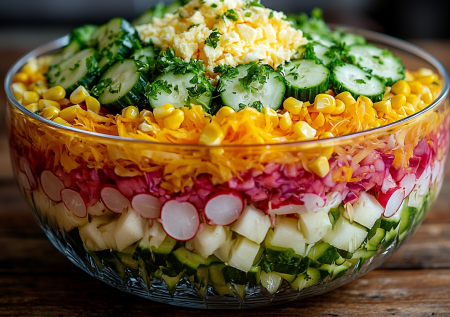 Не Оливье и не слоеный салат: эффектная «Гортензия», которая удивляет гостей составом и подачей