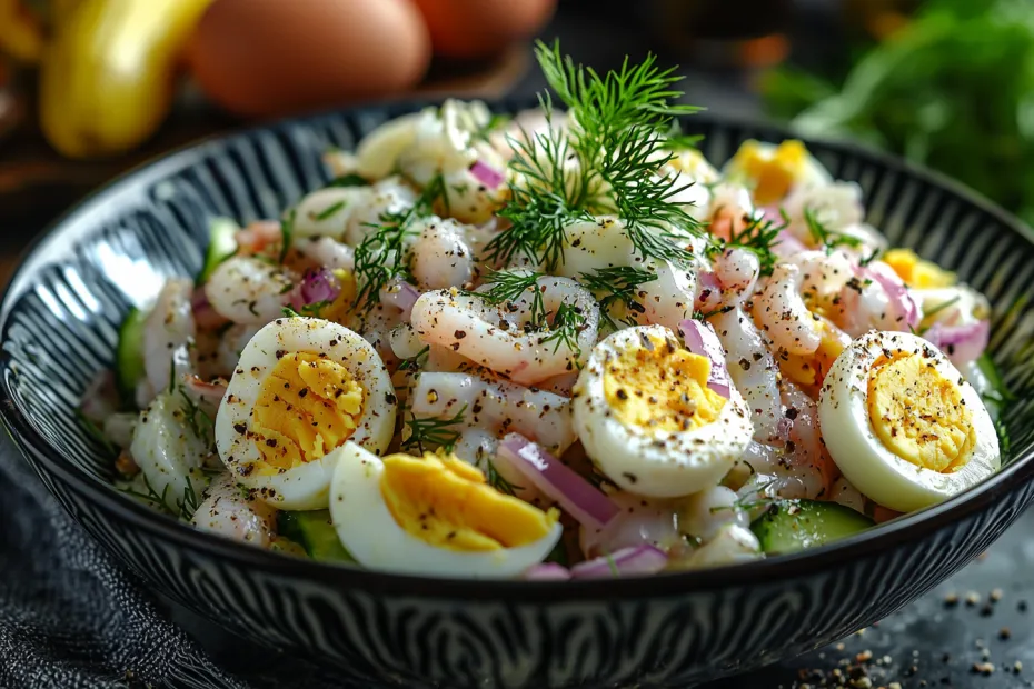 Самый простой салат с кальмарами