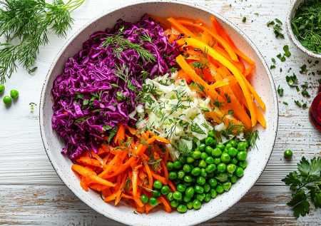 Готовлю салат «Ешь и худей» — сочный, хрустящий и идеальный для правильного питания: витаминная бомба в тарелке