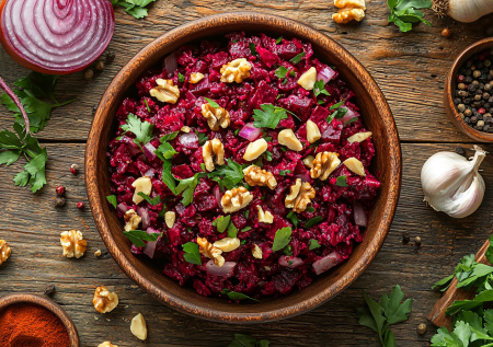 Свекла, которая удивляет даже гостей: грузинский салатик с орехами и специями, заменяющий шубу и винегрет