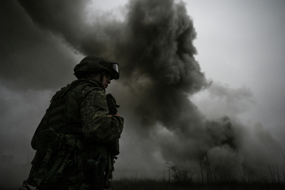 Военнослужащий ВС РФ в зоне СВО на Красноармейском направлении