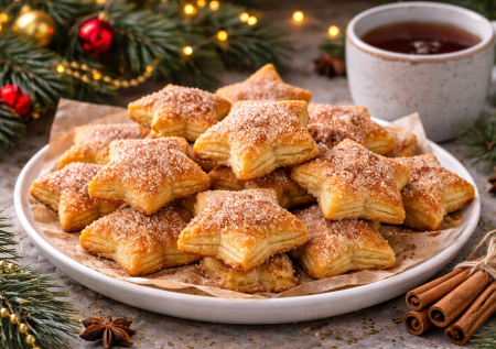 Новогодняя традиция — печь печенье с детьми: творожные звёздочки с чистым составом