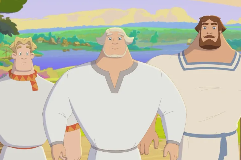 Кадр из мультипликационного фильма «Три богатыря и свет клином»