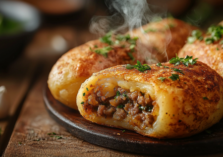 Горячее 2 в 1 — сочетает и мясо, и гарнир: картофельные зразы с сочной начинкой из фарша