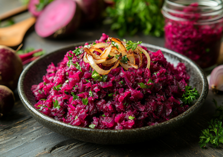 Свекла по-корейски — яркая закуска к ужину или праздничному столу: нежнее корейской моркови