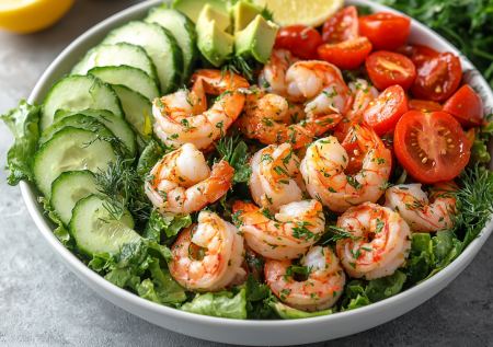 Салат с креветками и авокадо: новогодний сюрприз