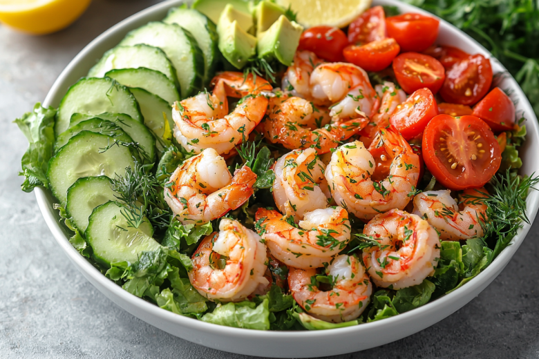 Салат с креветками и авокадо