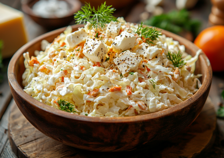 Салат «Белоснежка» с пекинской капустой и без капли майонеза: для праздников и простых ужинов