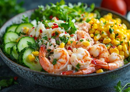 Салат с креветками и крабом: звезда праздника