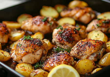 Целая тушка в духовке надоела. Готовлю праздничное чудо из Испании — нужны куриные бедра, дольки картофеля и паприка