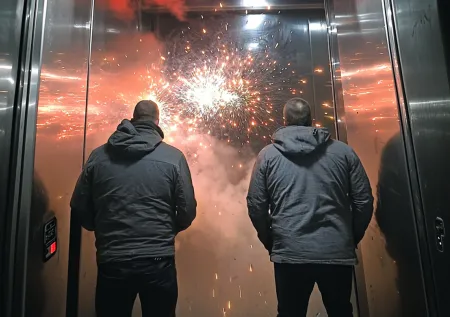 Под Петербургом двое мужчин взорвали фейерверки в лифте