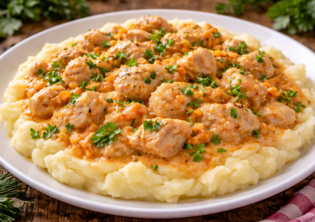 Гуляш сидит в печенках? Крутая сметанная подлива с курицей — к пюре, рису и макаронам