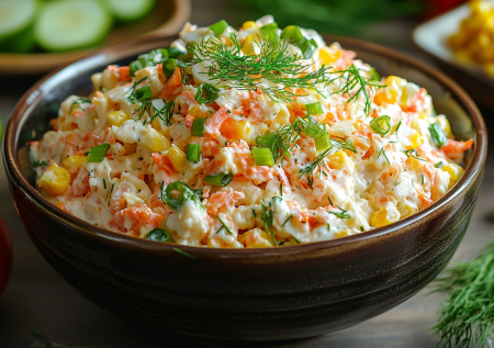 Крабовый салат для тех, кто считает калории: свежая версия с пекинской капустой на 90 ккал