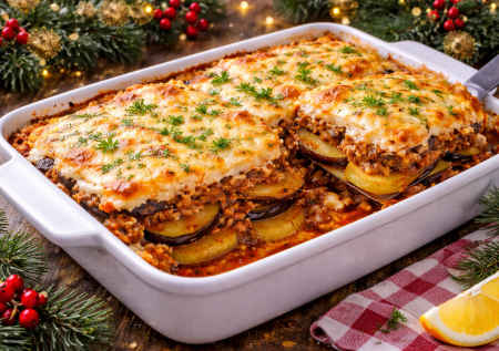 У меня королевой стола будет мусака — простой рецепт запеканки с фаршем и картошкой по-гречески
