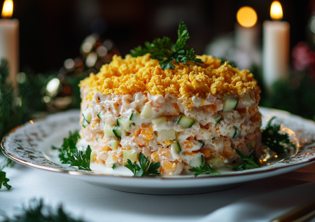 С крабовыми палочками готовлю исключительно салат «Дары русалки»: нежный, свежий и эффектный