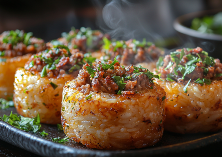 Идеальное горячее на Новый год: праздничные стожки из фарша и риса. Можно сделать заранее, а потом просто подогреть