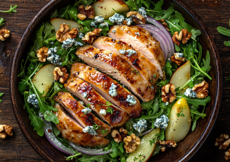 Дружим курицу с грушей и голубым сыром: новогодний салат на 10 баллов