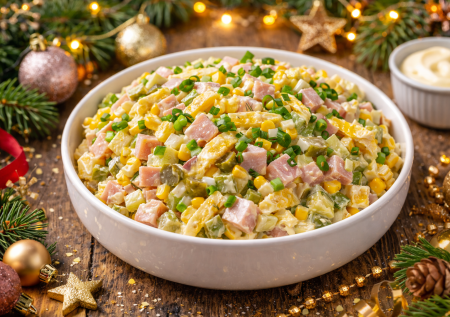 Ну прям реально делается за 10 минут: вау-салат из 4 ингредиентов — к Новому году самое то