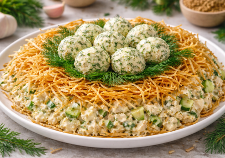 Это невероятная вкуснятина! Салат «Гнездо глухаря» делаю так — все спрашивают рецепт