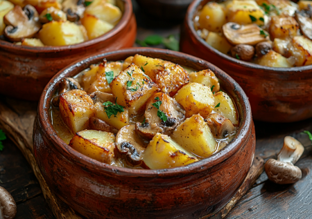 Покидал в горшочки и забыл — ужин приготовится сам: рецепт картошки с курицей в сливочной подливе