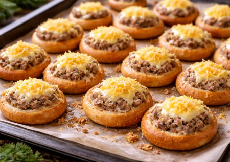 Похожи на мини-беляшики: сушки с фаршем в духовке — хит из 90-х: простая и сытная закуска