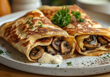 Фаршированные блины не теряют вкуса даже после заморозки: готовим конвертики с жюльеном