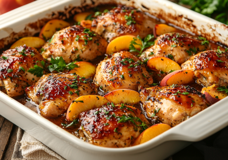 Куриные ножки в праздничном варианте: готовим с консервированными персиками для карамельной глазури