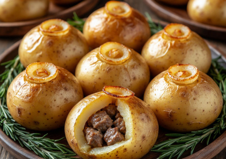 Идеальное горячее на Новый год: «Волшебные сундучки» из картофеля с мясной начинкой. Хрустящая загадка с сюрпризом внутри