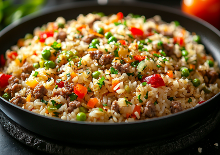 Рецепт, который захочется повторить: рис с овощами и фаршем — когда нужно быстро накормить семью