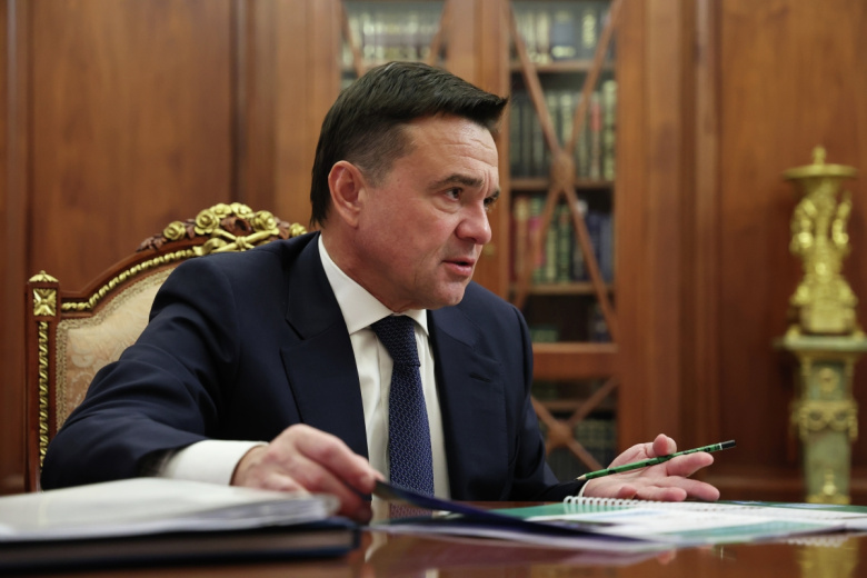 Андрей Воробьев во время встречи с президентом РФ Владимиром Путиным