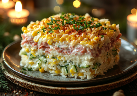 Готовлю вместо ужина салат с копченой курицей: ингредиенты простые, а наесться можно до отвала