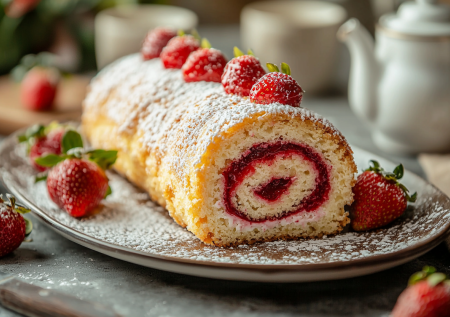 Бисквитный рулет с вареньем: ленивый рецепт — испек один корж, намазал джемом, и готово