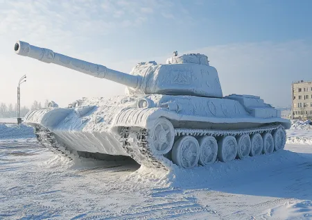 В Амурской области заметили снежный танк Т-34