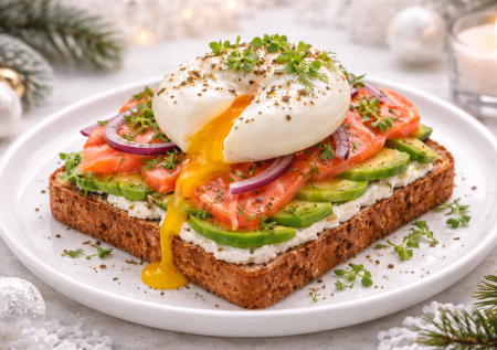 31 декабря и бутерброд должен быть праздничным: готовим быстрый и вкусный тост с яйцом и лососем