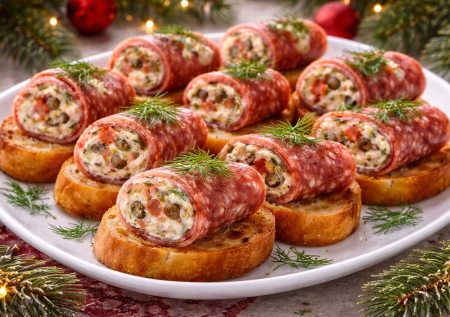 Гениально — не иначе: закуска-рулет из 4 ингредиентов за 5 минут. Кладём на поджаристый хлеб