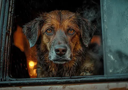 Петербуржец бросил собак в фургоне на морозе