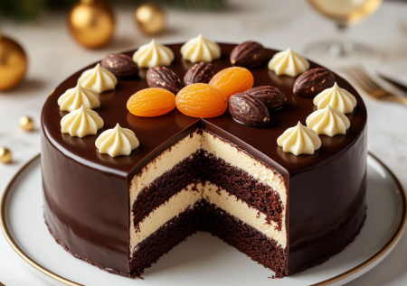 Медовик на Новый год не делаю. Готовлю новогоднее чудо из Вены — нужен шоколад, миндаль и абрикосовый конфитюр