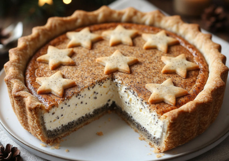 Мак, ваниль и творожная прослойка — пеку пирог «Звездная россыпь». Новогоднее чудо для уютного чаепития