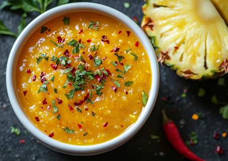 Ананас, чили и паприка! Готовлю спайси соус, который подходит ко всему: от куриных крыльев до сырной тарелки