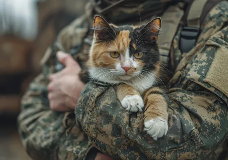 Бойцы СВО записали новогоднее поздравление вместе с пухлым котиком