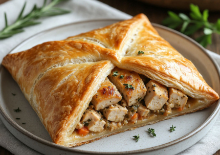 Пирожки больше не делаю. Готовлю большой «Куриный конверт» для всей семьи — просто кефир, мука и фарш