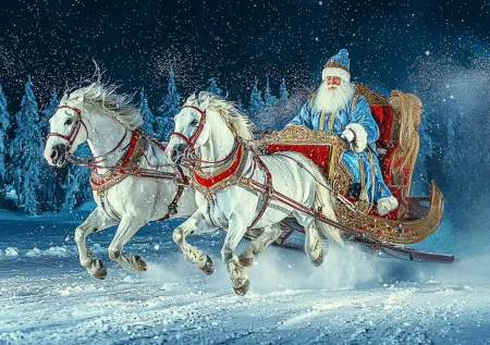 Дед Мороз перелетел озеро Байкал, чтобы поздравить жителей Иркутска