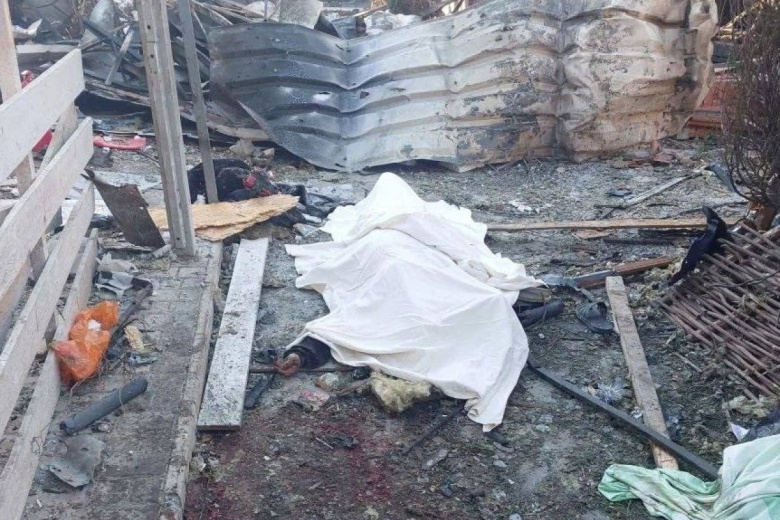 На месте удара БПЛА ВСУ в селе Хорлы