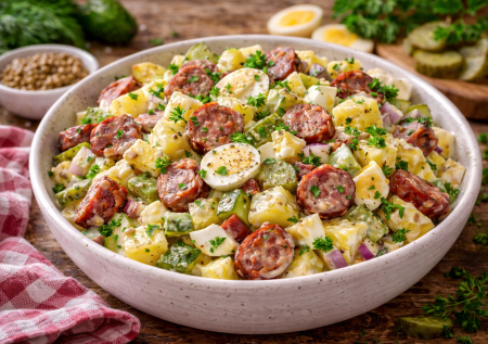 Баварский салат готовлю, когда майонезные надоели: простой рецепт, который по вкусу не уступает оливье