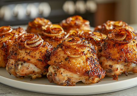 Сливочная курица в луковом одеяле: готовится на сковороде, подходит к любому гарниру