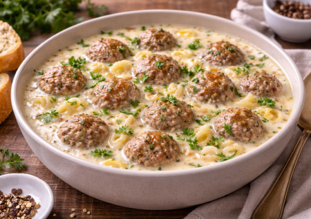 Шведский суп с фрикадельками — нежный, сливочный и очень уютный: идеальная еда после праздников