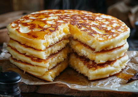 Смешиваю творог, сыр, яйца — и через 10 минут вкусный завтрак уже на столе: рецепт сытного блина