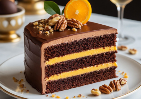 Шоколад, апельсиновый курд и ореховое пралине — готовлю торт «Королевский каприз». Элегантная классика