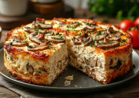 ПП-пирог на творожном тесте с курицей и грибами: скрасит завтраки, перекусы и диеты