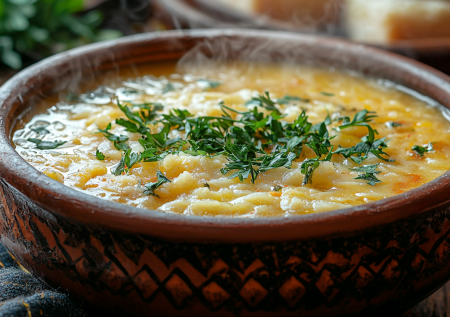 Не варю, а заливаю кипятком! Готовлю грузинский суп шечаманды с зеленью, сыром и яйцом за 10 минут